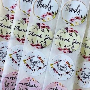 40 Small Thank You Stickers! (Quarter Size)